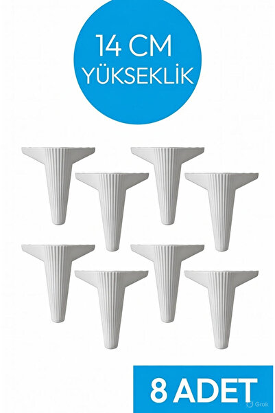 CEDOHOME Kanepe Koltuk Tv Ünitesi Konsol Yükseltme Plastik Ayak Beyaz 14cm