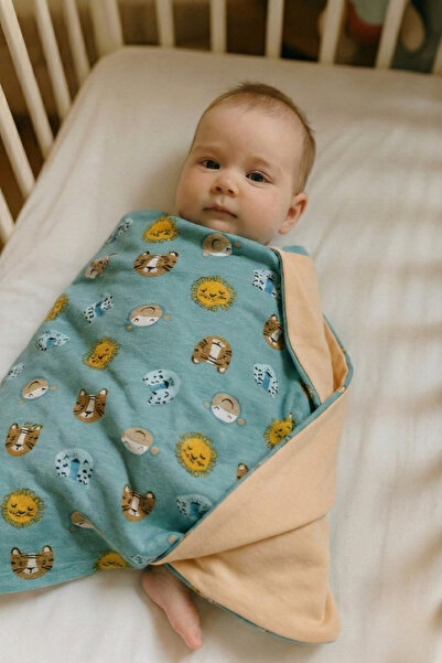 Çimen Butikk Multi-Purpose Combed Cotton Baby Blanket & Blanket 80×70 cm 2 La...