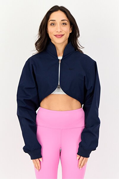 Nike Women Sportswear Fit Long Sleeve Outdoor Crop Jacket, Navy