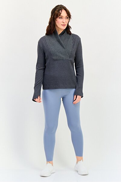 Nike Women Loose Fit Long Sleeve Ribbed Training Sweatshirt, Grey