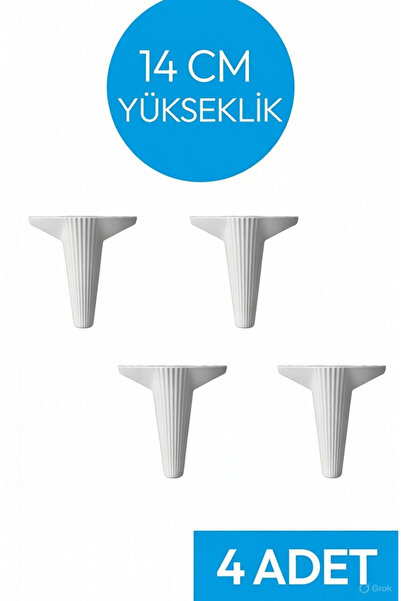 CEDOHOME Kanepe Koltuk Tv Ünitesi Konsol Yükseltme Plastik Ayak Beyaz 14cm 4 ...