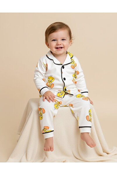 Bolly Baby %100 Pamuk Sevimli Karakter Baskılı Kruvaze Yaka Unisex Çocuk ve B...