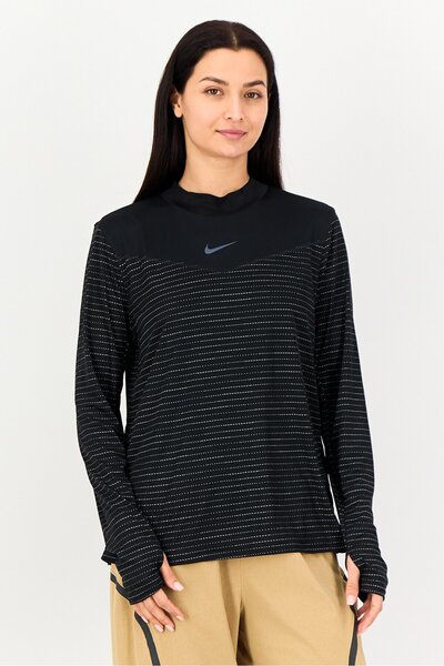 Nike Women Dri-Fit Long Sleeve Running Top, Black