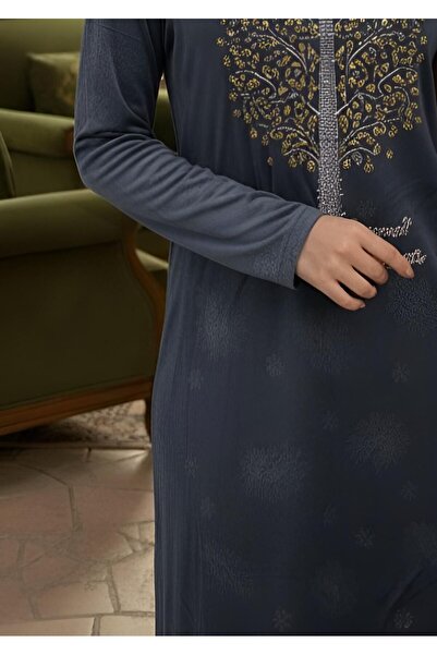 ISHRAQAT AL-AMAL قميص مخمل شتوي منقوش بزخرفة الشجرة الكريستالية