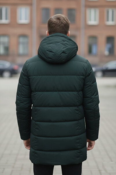 embody Men's Thick Men's Long Winter Jacket with Detachable Hood 2603 Dark Khaki