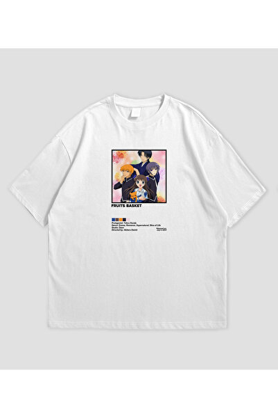 SVART WEAR تي شيرت فروتس بارتي أنيمي مطبوع قصة فضفاضة للجنسين