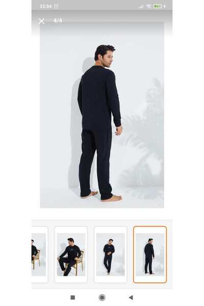 LİLA PİJAMA Good Quality Cotton Combed Single Jersey Men's Long Sleeve Pajama Set