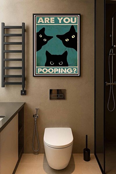 Koi Art Design Siyah Çerçeveli Tek Parça Hayvanlar Temalı Yüksek Kalite UV Ba...