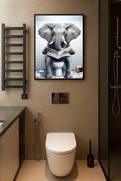 Koi Art Design Siyah Çerçeveli Tek Parça Hayvanlar Temalı Yüksek Kalite UV Ba...