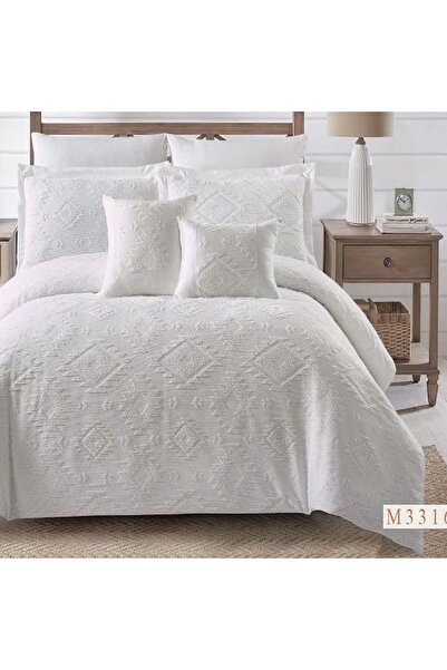 Reiashn Joyce Luxury White Embroidered 8-Piece Summer Double Bedspread