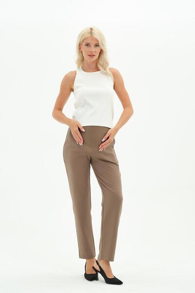 BUSA Maternity Flexible Abdominal Band Adjustable Waist Winter Mom Fit Gabardine Trousers Vi̇zon