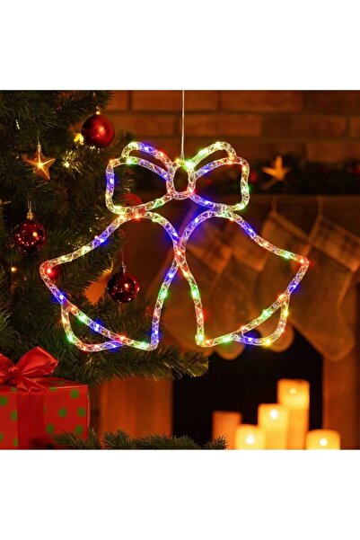 First Choice Christmas Bell 35×46 cm with Multicolor LED Light - Transparent Hanging Ornament