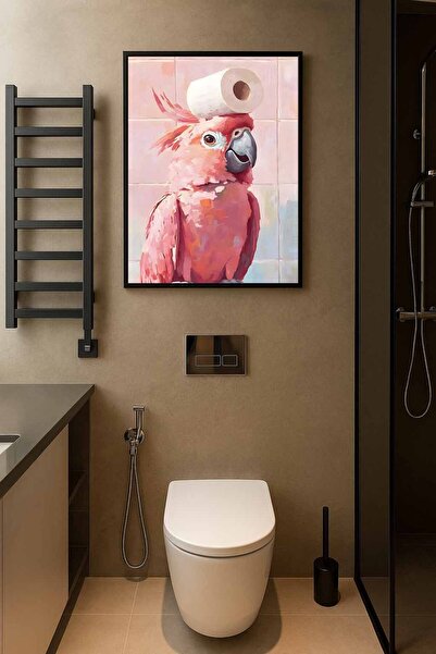 Koi Art Design Siyah Çerçeveli Tek Parça Hayvanlar Temalı Yüksek Kalite UV Ba...