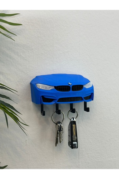 Butik 3D Printing Decorative Bmw M3 F30 Blue Color Keychain with Front Model Design
