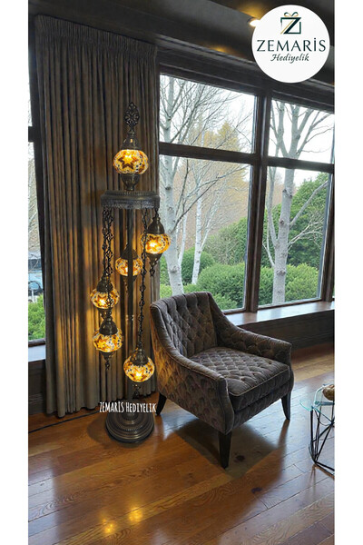 ZEM ARİS HEDİYELİK El Yapımı Otantik Mozaik Lambader 6'Lı