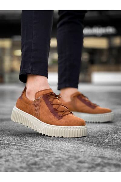 Mhoda Shoes Rlxx502 Bold Lace-Up Suede Men's Casual Sneaker Shoes Skt - Tan