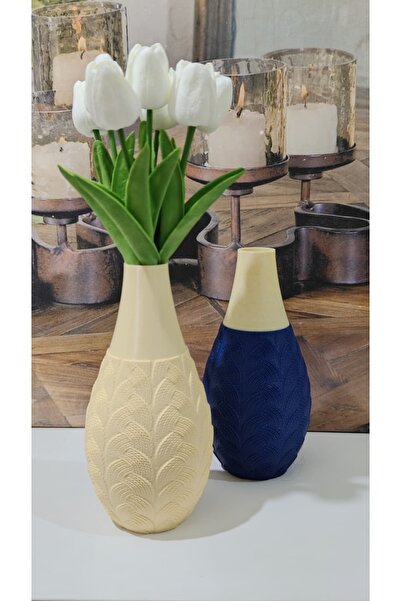 END Design Decorative Vase with Knitted Pattern – 2 Colors, 20cm High Modern Design
