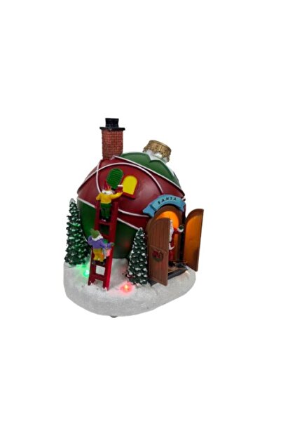 OMG Decorative globe "Santa's House" with lights and movement – 19.5x18x22 cm
