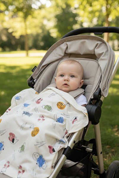 Çimen Butikk Multi-Purpose Baby Blanket & Blanket 90×80 cm Cotton Baby Combed...