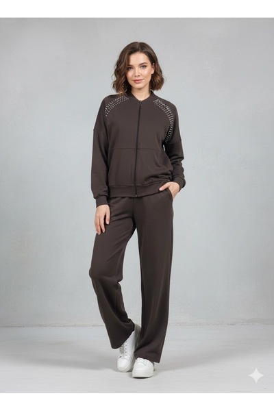 NOXS Taşlı Kahve oy.sho Eşofman takım