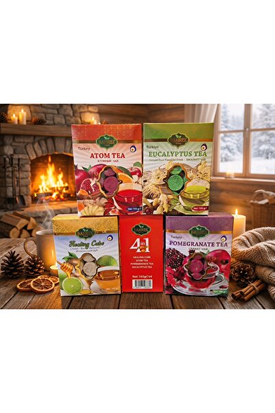 Perakende 4 In 1 Karışık Atom Çayı Seti - Okaliptüs, Zencefil, Nar ve Kış Çayı (Pratik Küp Çay)