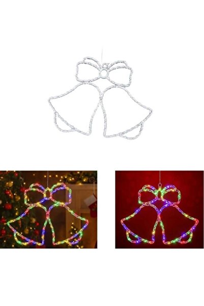 First Choice Christmas Bell 35×46 cm with Multicolor LED Light - Transparent Hanging Ornament