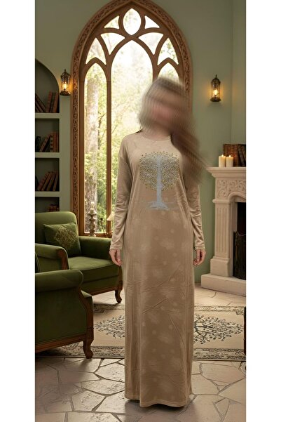 ISHRAQAT AL-AMAL Winter velvet shirt with a crystal tree pattern