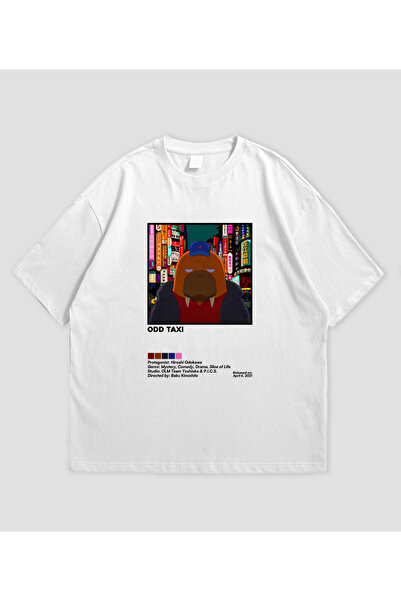 SVART WEAR تي شيرت Odd Taxi Anime مطبوع قصة فضفاضة للجنسين