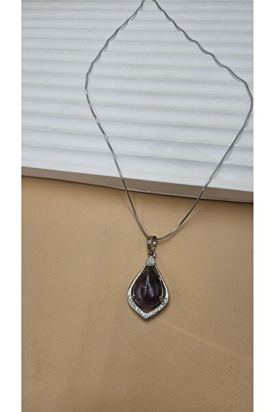 AURA Amethyst Stone Steel Necklace