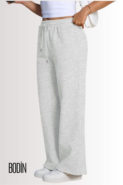 bodin Women's Gray Straight Leg Relaxed Fit Regular Fit Sweatpants