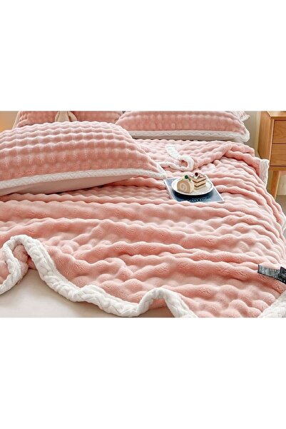 OEM blanket set, 200x230 cm + 2 pillowcases 52x78 cm, powder pink ,