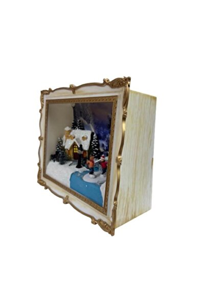 OMG Christmas decoration frame with winter landscape, music and movement, 24.5x10.5x20 cm