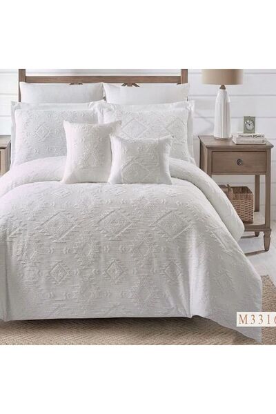 Reiashn Joyce Luxury White Embroidered 8-Piece Summer Double Bedspread
