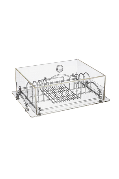ABAREEK Chrome-plated cutlery holder made of stainless steel with a solid base.