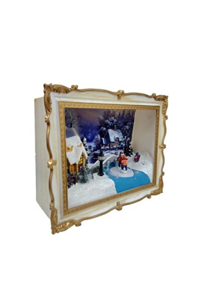 OMG Christmas decoration frame with winter landscape, music and movement, 24.5x10.5x20 cm