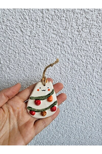 Soli Seramik Handmade Ceramic Christmas Cat Christmas Tree Ornament Christmas Gift & Wall Decor Boutique Design