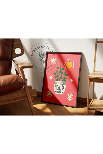 512 STORE Estetik İllüstrasyon Çiçek Bahar Tema Çerçevesiz Kuşe Kağıt Poster ...