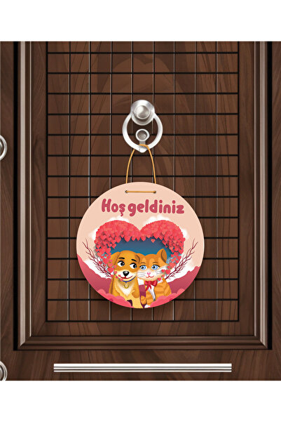 M&H Quality Rose Patterned Heart Figured Door Ornament with the Message: "You Brought Joy to Our Home" | 22.5 cm Mdf | Rope Hanger