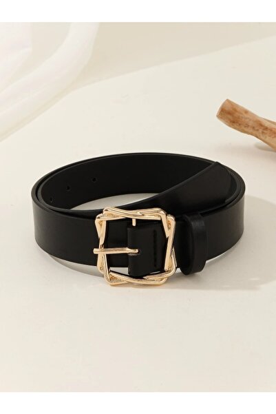 Inovius Curea neagra cu catarama aurie - 111151