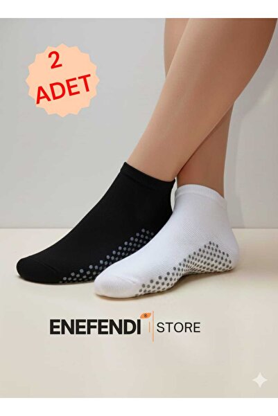 NF ND ENEFENDİ 2 perechi de șosete anti-alunecare unisex pentru yoga, pilates, tawaf |   Ciorapi sport | Negru | Alb 36-40