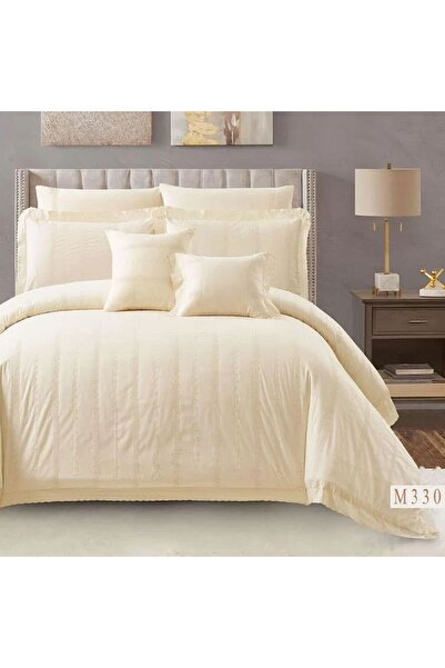 Reiashn Exquisite beige embroidered 8-piece summer double bedspread