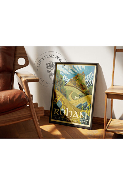 512 STORE Estetik İllüstrasyon Yüzüklerin Efendisi Film Mekan Tasarım Çerçeve...