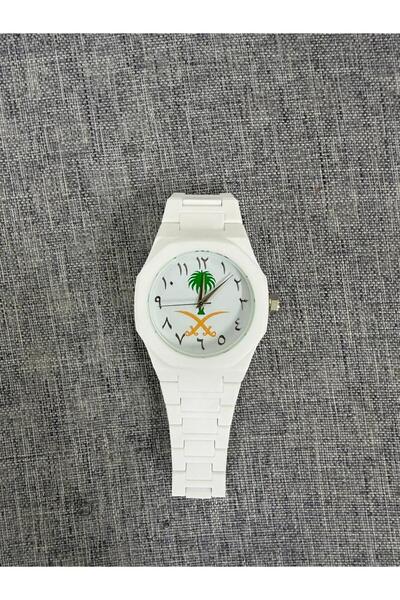 My first response Men's carbon fiber watch, white color