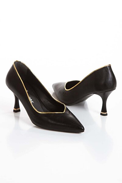 elvinshoes حذاء نسائي أنيق بكعب ذهبي من ALİZA