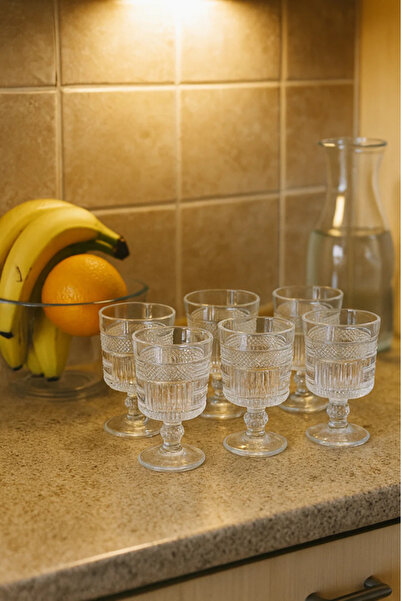 Urbanza Vintage Crystal Juice Glass Set – Elegant Footed Drinking Cups