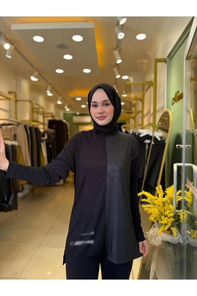 Tığ Triko طقم جلد ملمع 21572 أسود