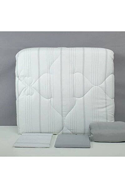 Reiashn Hotel-style striped summer bedspread, gray color, single and a half size