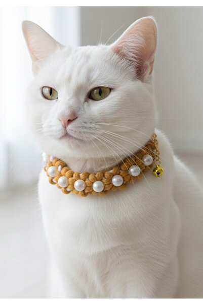 balkonda Cat Collar Leash Adjustable Macrame Rope Braided with Bell