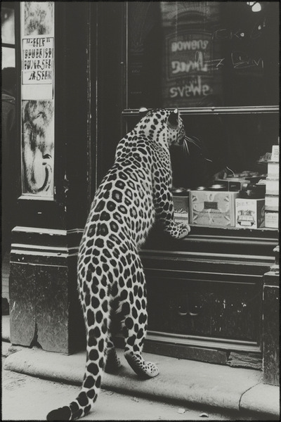 Rugs Modern Halı Berlin Siyah Beyaz Kaplan Temalı Desenli Dokuma Taban Halı v...