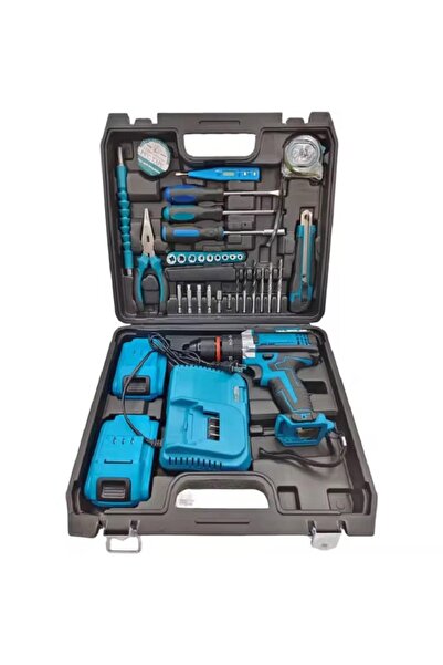 PORKY Set trusa masina de gaurit si insurubat electrica, 21V, cu 2 acumulatori si accesorii complete